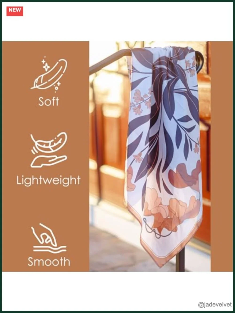 Floral Silk-Satin Scarf - Overnight Curl Protection - Lightweight